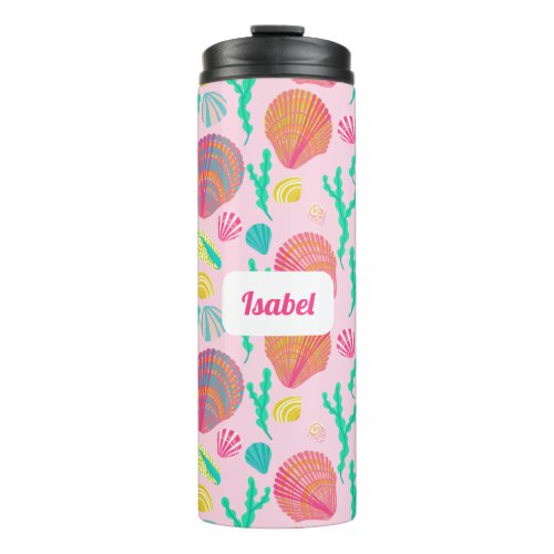 Sweet Seashells Pattern CUSTOM Bridesmaid Gift Thermal Tumbler