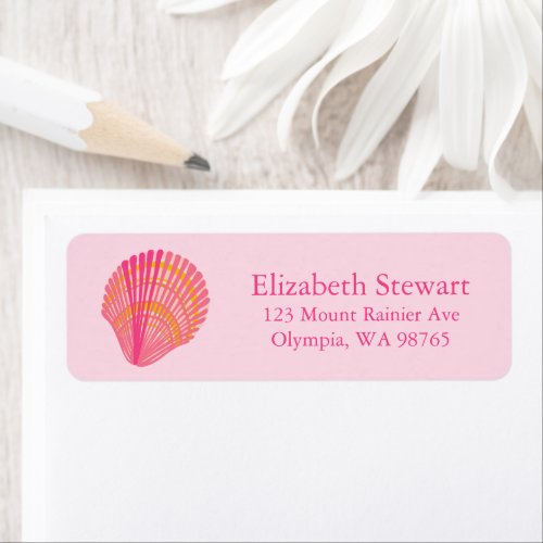 Sweet Seashells Pink CUSTOM Mailing  Label