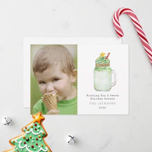 Sweet Season Milkshake Christmas Tree Holiday Card
