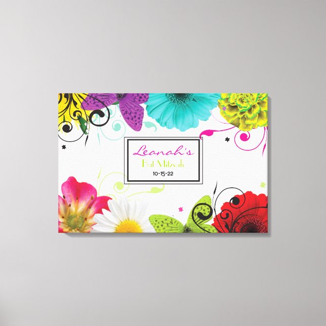 SWEET SENCES Bat Mitzvah Sign-In Board Canvas Print (Front)