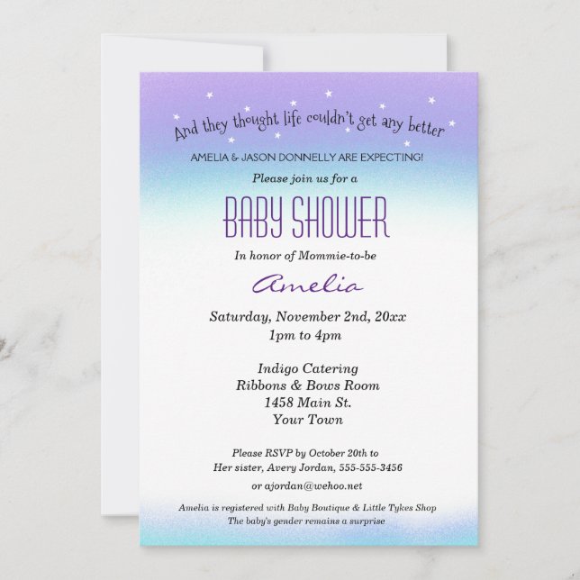 Sweet Sentiment Baby Shower Invitation (Front)