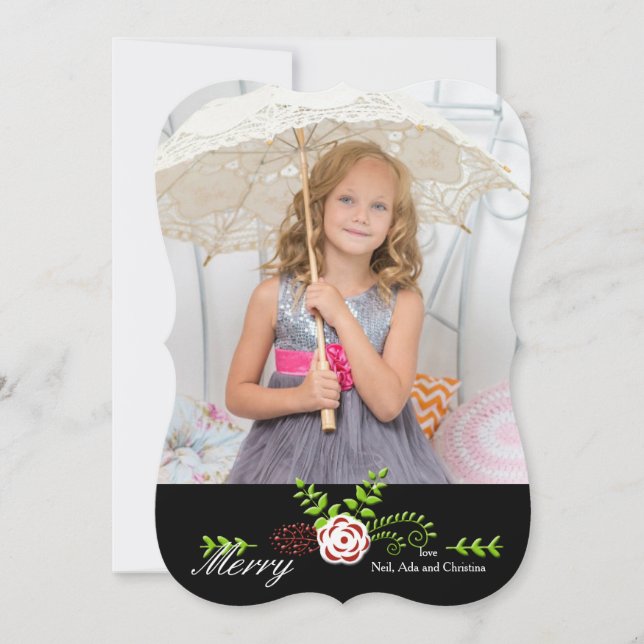 Sweet Sentiments Holiday Photo Card (Front)