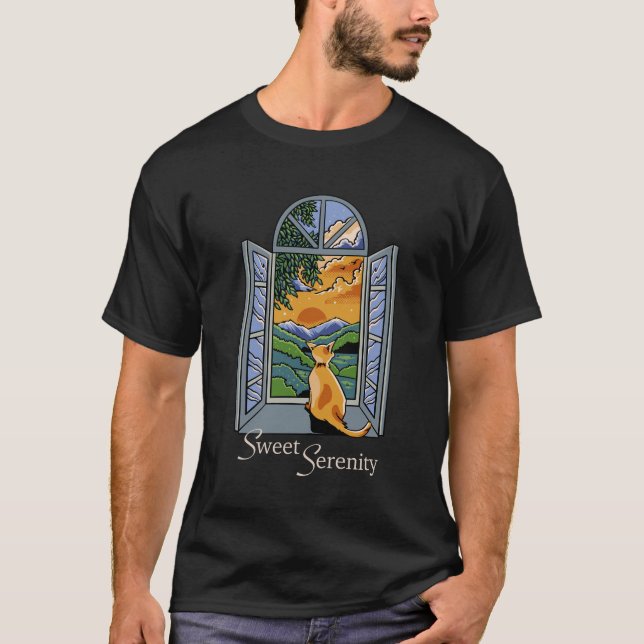 Sweet Serenity (cat lover) outdoors vibes T-Shirt (Front)