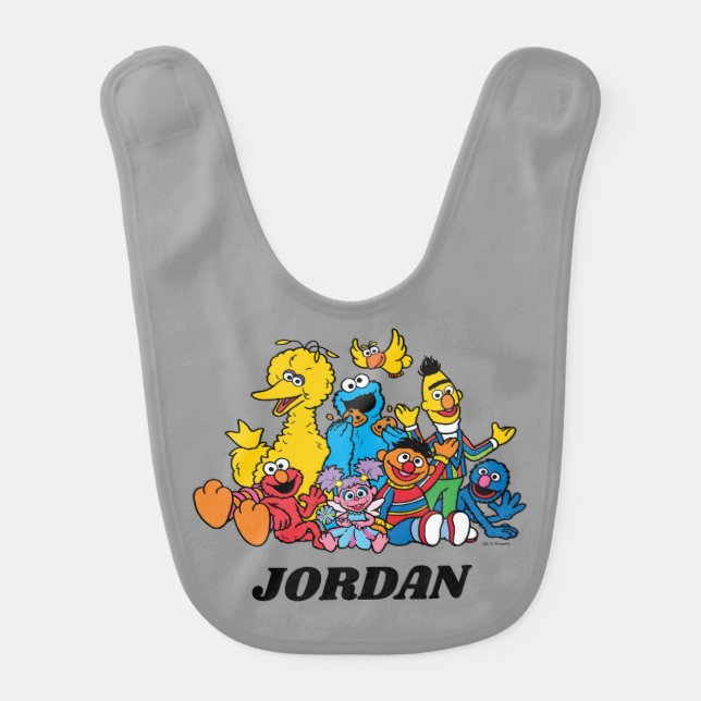 Sweet Sesame Street Pals Baby Bib (Front)