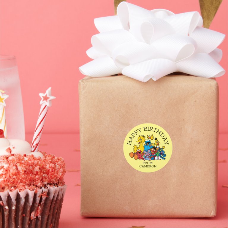 Sweet Sesame Street Pals | Happy Birthday Gift Tag