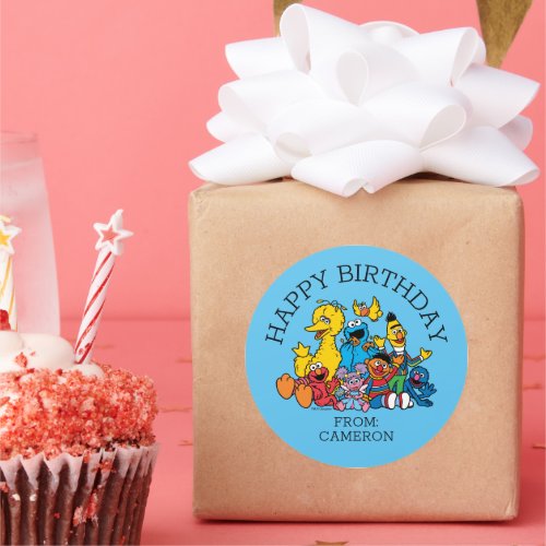 Sweet Sesame Street Pals  Happy Birthday Gift Tag
