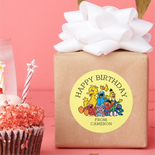 Sweet Sesame Street Pals  Happy Birthday Gift Tag
