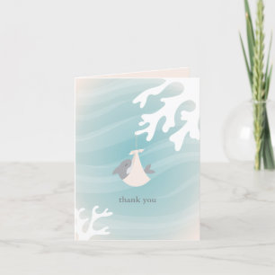 Sweet Shark Baby Letterpress Thank You Card