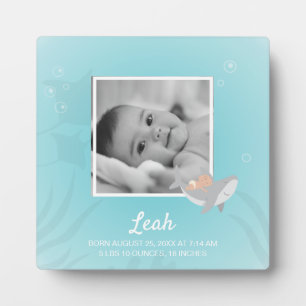 Sweet Shark Baby Photo Easel Plaque