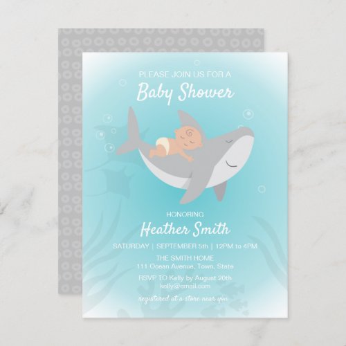 Sweet Shark Baby Shower Invitation