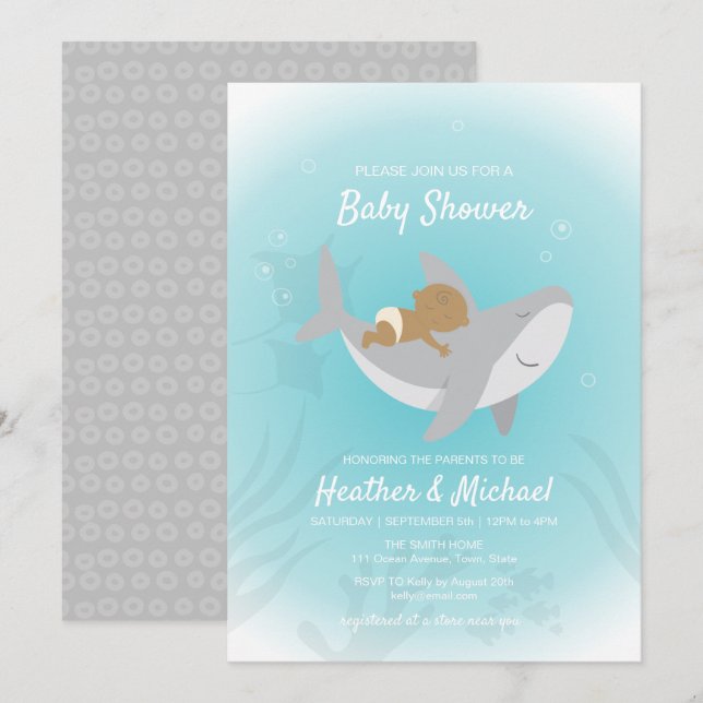 Sweet Shark Baby Shower Invitation (Front/Back)