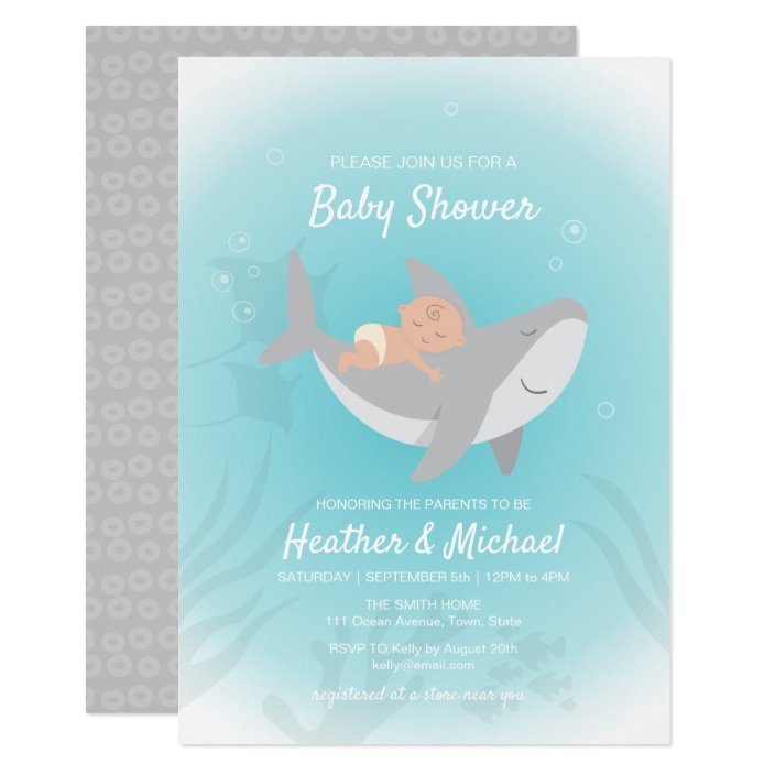 baby shark baby shower invitations