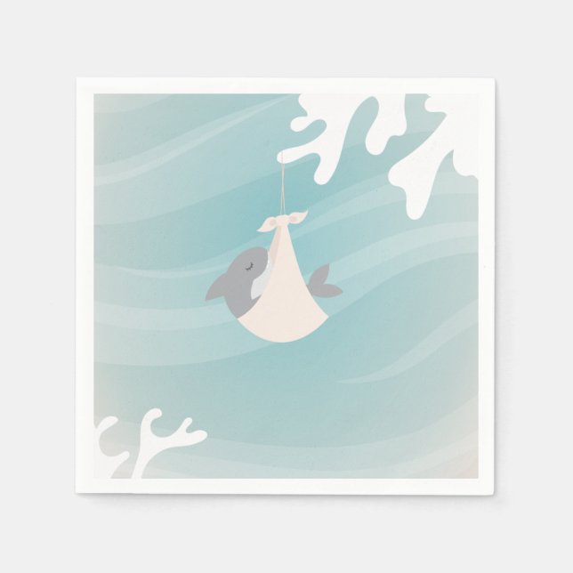 Sweet Shark Baby Shower Napkins (Front)