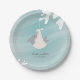 Sweet Shark Baby Shower Paper Plates