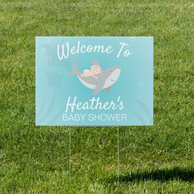 Sweet Shark Baby Shower Sign (Insitu)