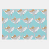 Sweet Shark Baby Shower Wrapping Paper Sheet Set (Front)
