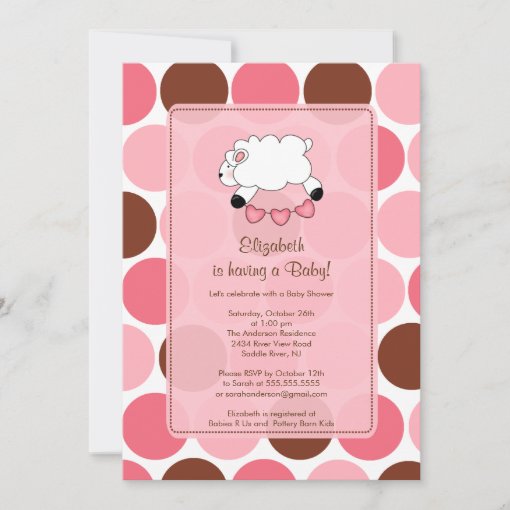 Sweet Sheep Baby Shower Invitation Pink Girl Zazzle