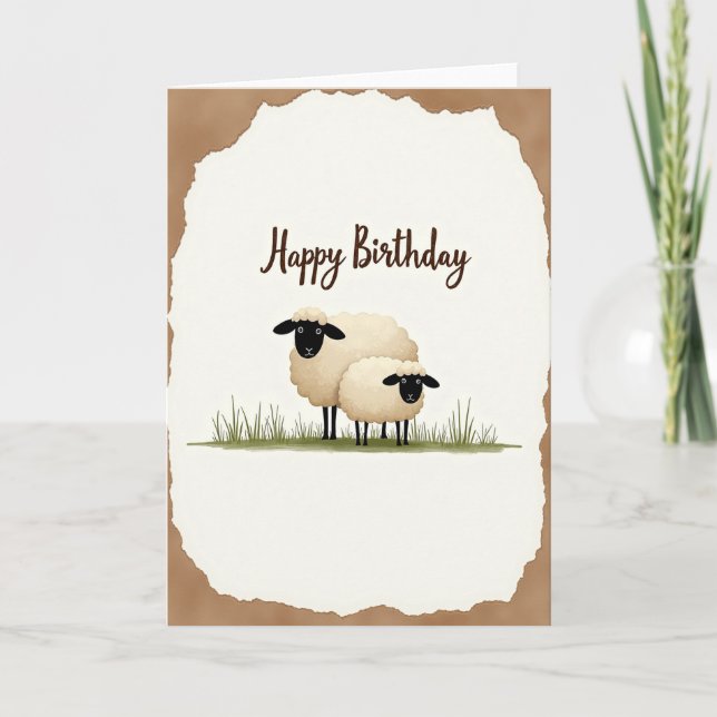 Sweet Sheep Birthday Card (Front)