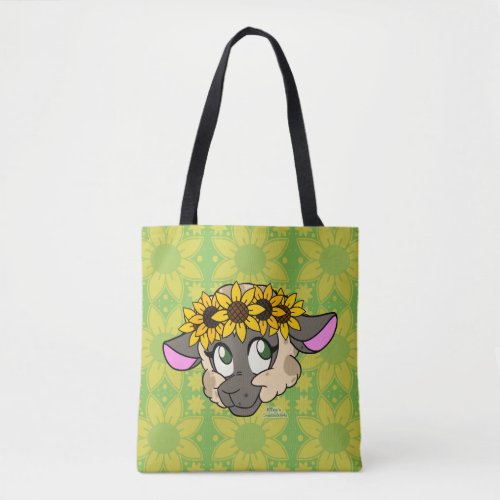 Sweet Sheep _ Sunflower Crown Dusty Tote Bag