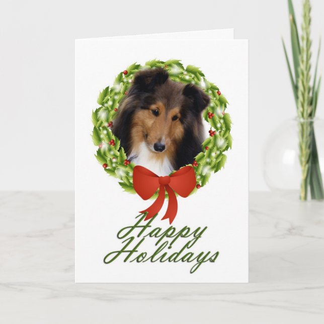 Sweet Sheltie Xmas Card (Front)