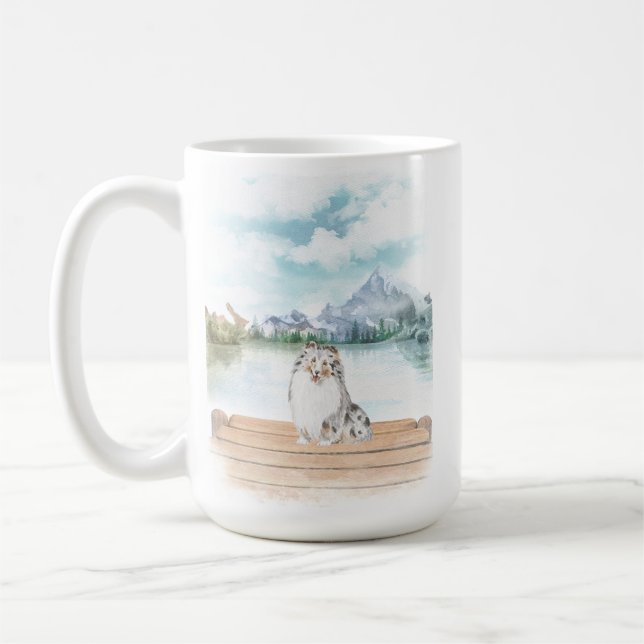 Sweet Shetland Sheepdog ceramic mug (Left)