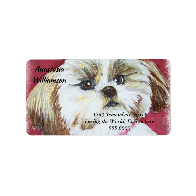 Personalized Address Labels – Shih Tzu Dog Design (p 774) By Premium Labels