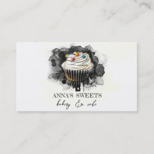 *~* Sweet Shop Bakery 3 QR Social Media Business Card