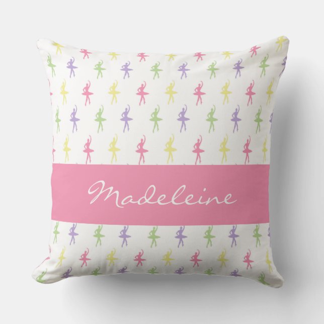 Sweet Shop Ballerina Personalized Throw Pillow (Front)