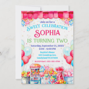 Sweet Shop Birthday Party Invitation