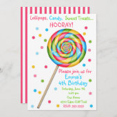 Sweet Shop Lollipop Birthday Invitations (Front/Back)