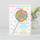 Sweet Shop Lollipop Birthday Invitations (Standing Front)