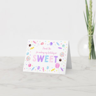 Sweet Shop Lollipop Candies Birthday Letterpress Thank You Card