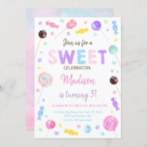 Sweet Shop Lollipop Candy Birthday Invitation