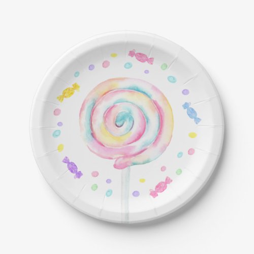 Sweet Shop Lollipop Candy Birthday Paper Plates