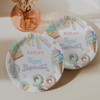 Sweet Shop Lollipop Pastel Birthday Candy Land  Paper Plates