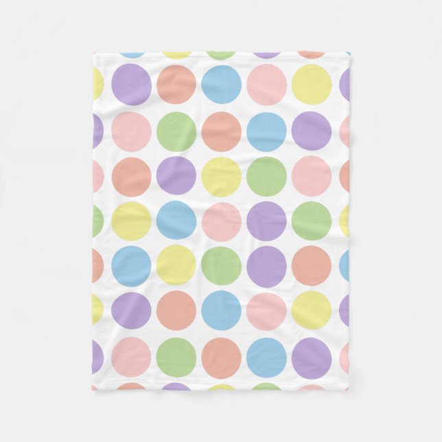Sweet Shop Polka Dots on White Fleece Blanket (Front)