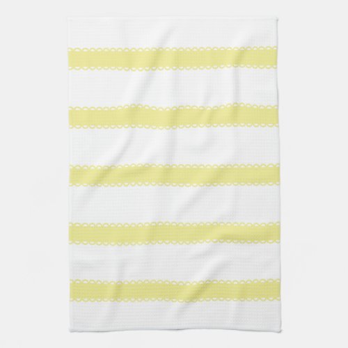 Sweet Shop Yellow Ribbons on White Dish Towels