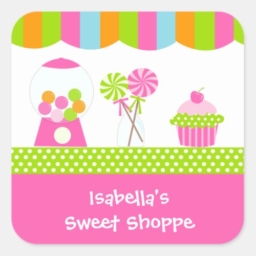 Sweet Shoppe Birthday Party Favor Stickers kids