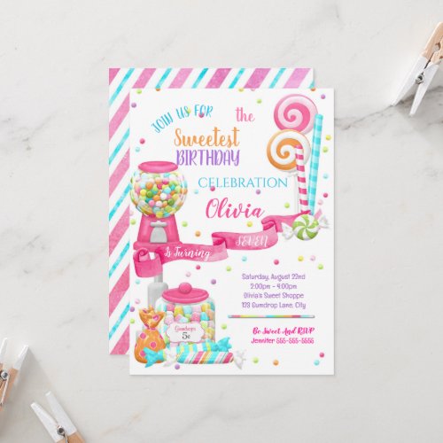 Sweet Shoppe Birthday Party Invitation