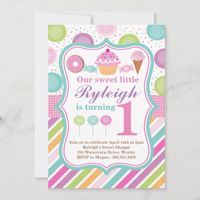 Sweet Shoppe Birthday Party Invitation (Front)