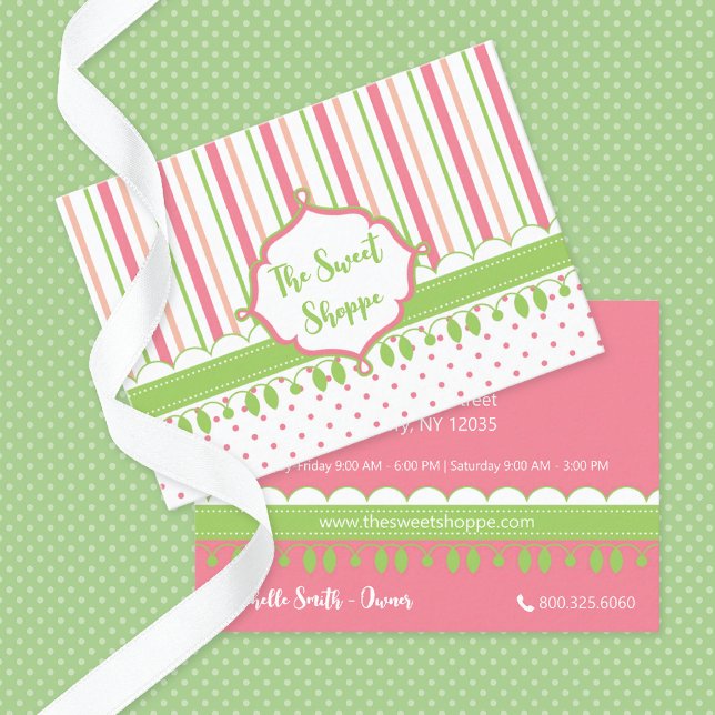 Sweet Shoppe Candy Stripes Business Card (Creator Uploaded)