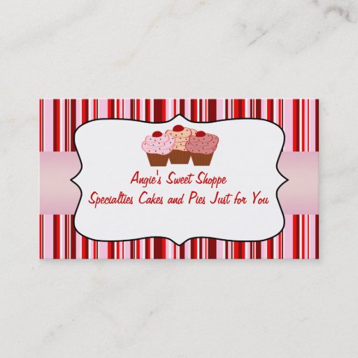 Customizable Sweet Shoppe Cupcake Business Card