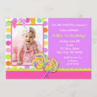 Sweet Shoppe Photo Birthday Party Invitation