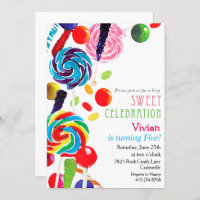 Sweet Shoppe Shop Candyland Birthday Invitation