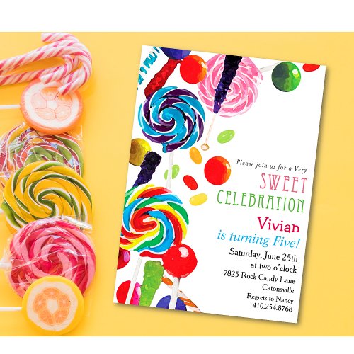 Sweet Shoppe Shop Candyland Birthday Invitation