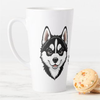 Sweet Siberian Husky Puppy Latte Mug