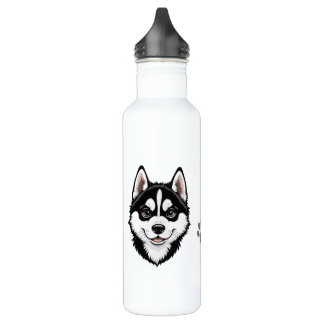 Sweet Siberian Husky Puppy Stainless Steel Water Bottle