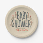 Sweet &amp; Silly Sock Monkey Baby Shower Paper Plates