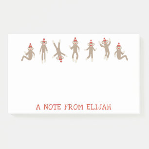 Sweet & Silly Sock Monkey Personalized Post-it Notes