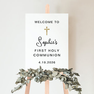 Sweet Simple Black and White First Holy Communion Foam Board